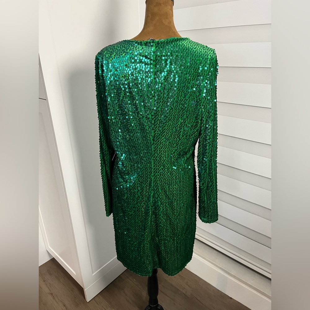 Express Emerald Green Sequin Mini With Horsebit D… - image 5